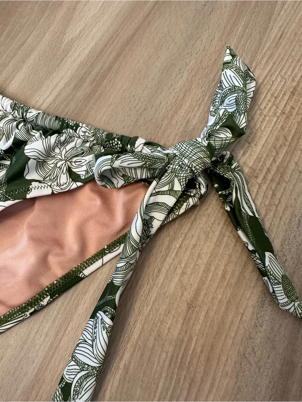 J. Crew Liberty Green Floral Tie-Side Bikini Bottoms